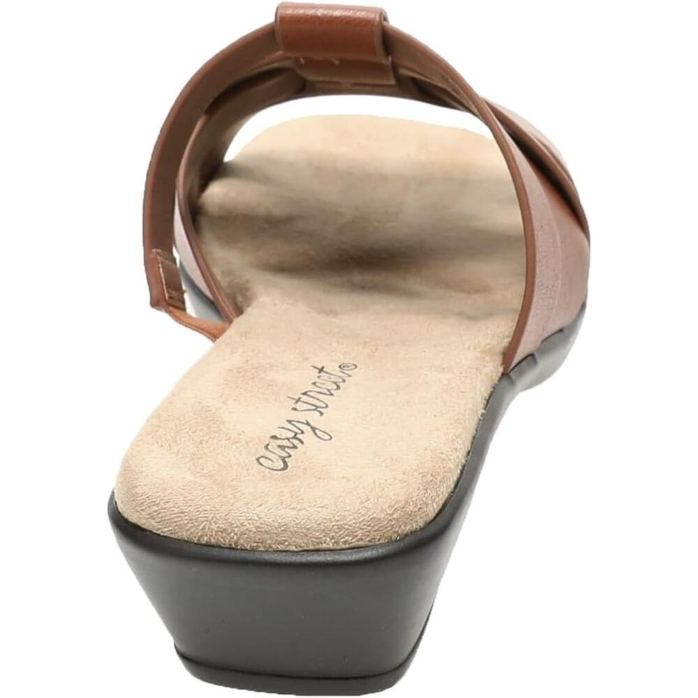 New in Box Easy Street Womens Lakeport Slip-on Slide Sandals Cognac Sz 7.5WW NIB - Picture 5 of 6